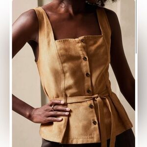 Banana Republic Lucie Vegan Suede Top size 18